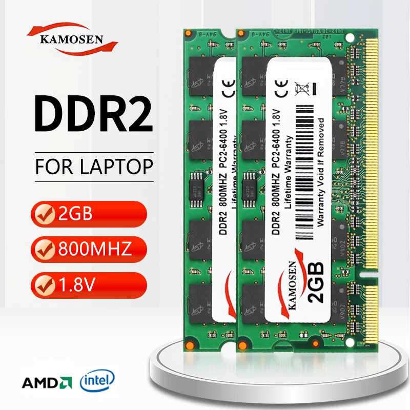 DDR2 2GB RAM 800Mhz/667Mhz PC2-6400/PC2-5300 for Laptop Memory