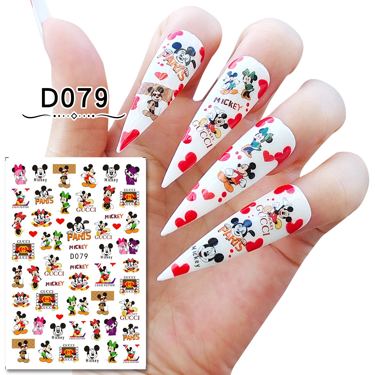 Nail Art Sticker Popular Cartoon Brand Mickey Mouse Nails For Manicure Back  Glue Decals For Design Foil Decoration - Stickers & Decals - AliExpress