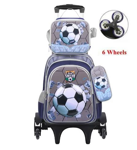 Sac à dos à roulettes pour enfants, ensemble de sacs à dos à roulettes pour garçons et filles, sac à dos à bagages avec chariot de voyage