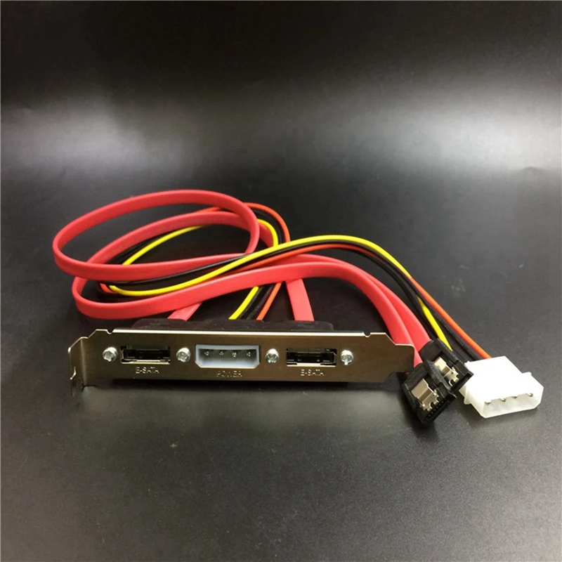 PC DIY SATA-ESATA 및 4 핀 IDE Molex 파워 PCI 브래킷 슬롯 케이블, 외장 하드 드라이브용 전체 높이 프로파일