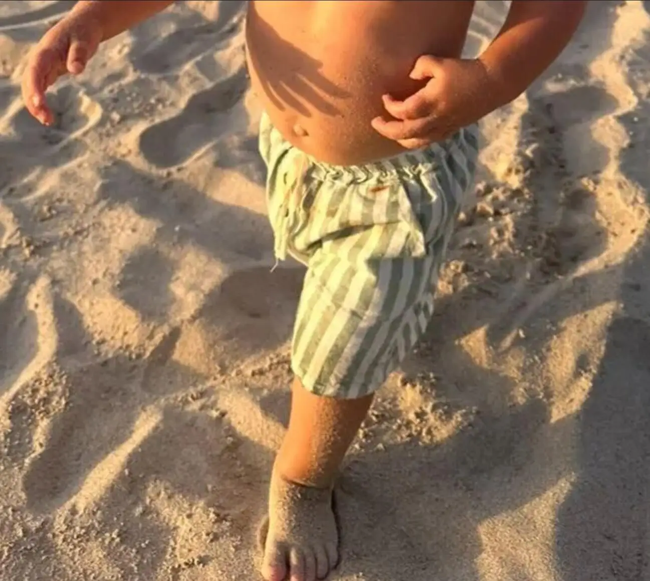 Striped Linen Baby Shorts 6