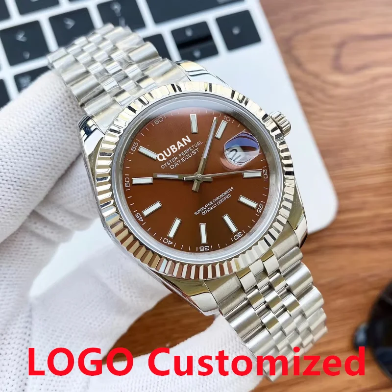 Quban Hot sale Clean 2813 Movement Date Just Automatic Watches for Men Luxury Mechanical Movement Luxury Fashion