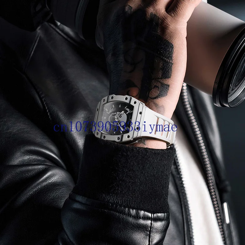 Brand Watch Men's Carbon Fiber Skull Series Waterproof Luminous Light