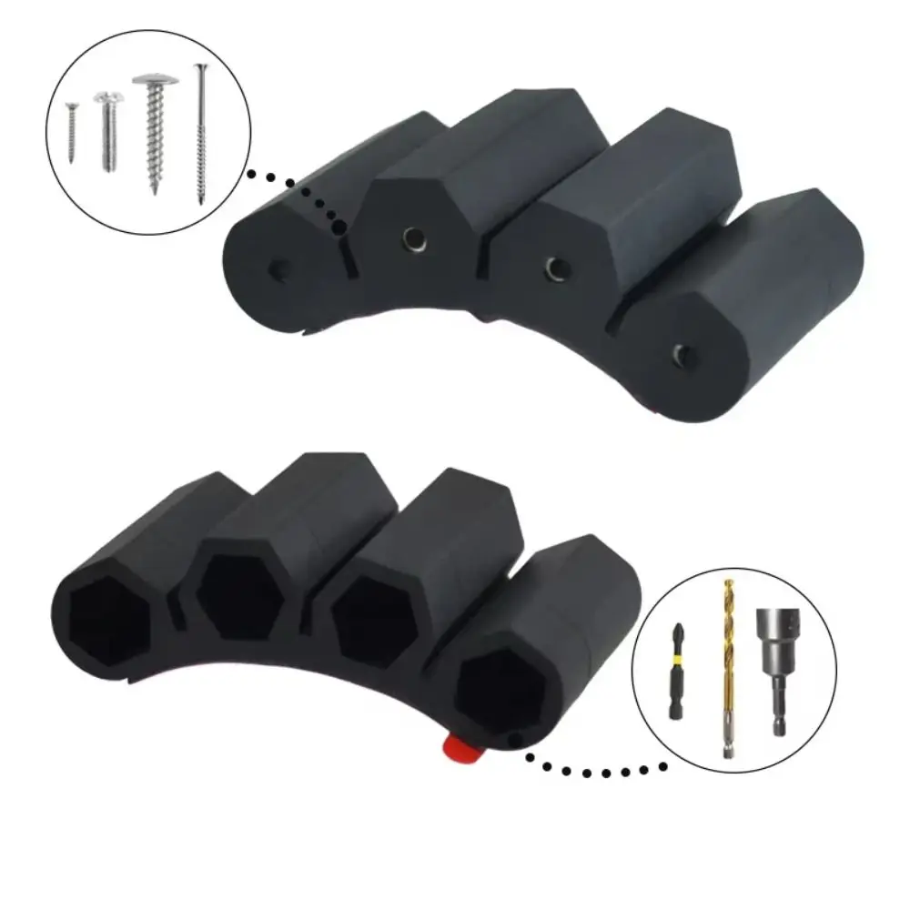 3/4 Holes Drill Bit Holder Drill Add-on Quick Change Rubber Bit Storage Clip Wear-resistant Self-adhesive