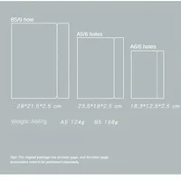 Creative transparent twill pp binder shell a6 a5 six-hole b5 nine-hole folder Notebook Loose Leaf Ring Binder Planner 6