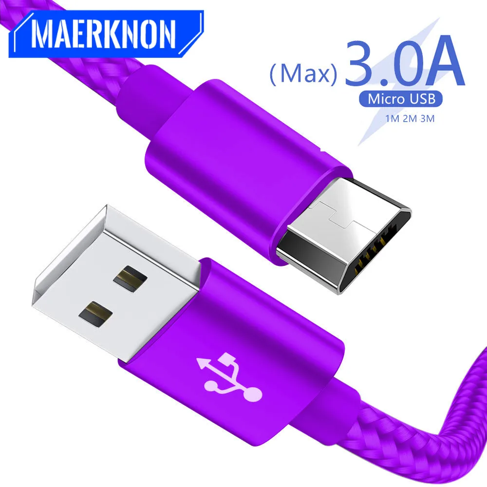 Cavo Micro Usb 1M 2M 3M Ricarica Rapida Microusb 3.0A Cavo Di Ricarica Rapida Per Xiaomi Samsung Nokia Android Tablet Cavo Del Telefono Cellulare