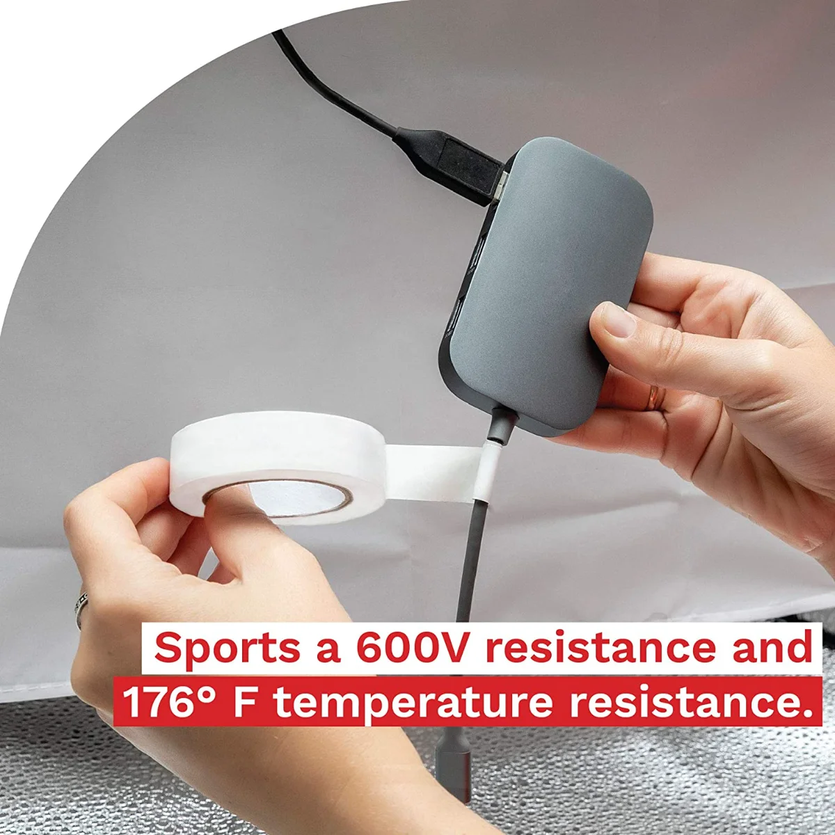 20 Fuß wetterbeständiges farbiges Isolierband. Färben Sie Ihre elektrische Verkabelung sicher mit PVC-Vinyl für den Innen- und Außenbereich, UL-gelistet bis 600 V – Detail 8