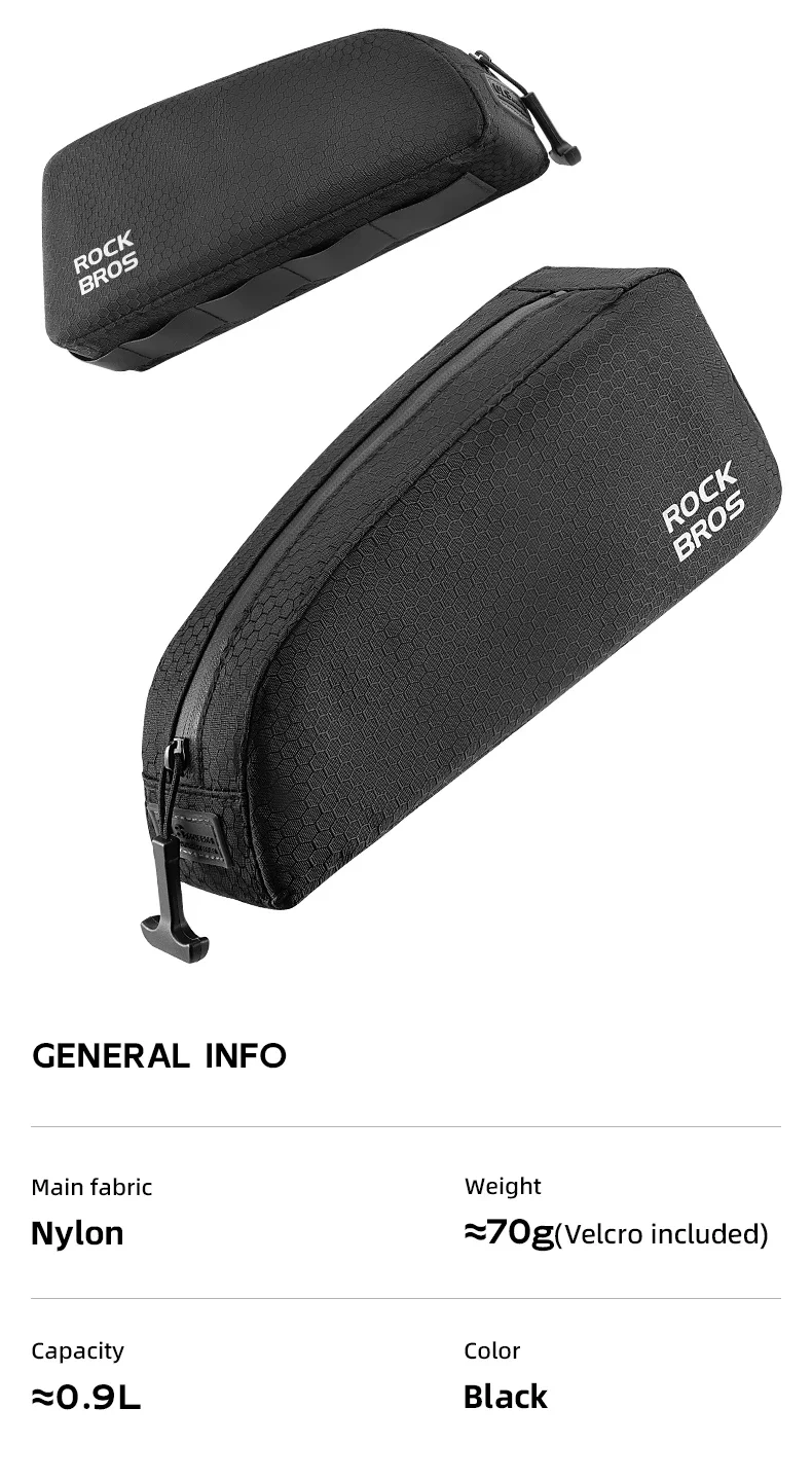 Description Picture 6 of itemROCKBROS Bicycle Bag Rainproof Cycling Top Tube Frame Bag Reflective Large Capacity MTB Road Bike Pannier Bag Wear-resistant