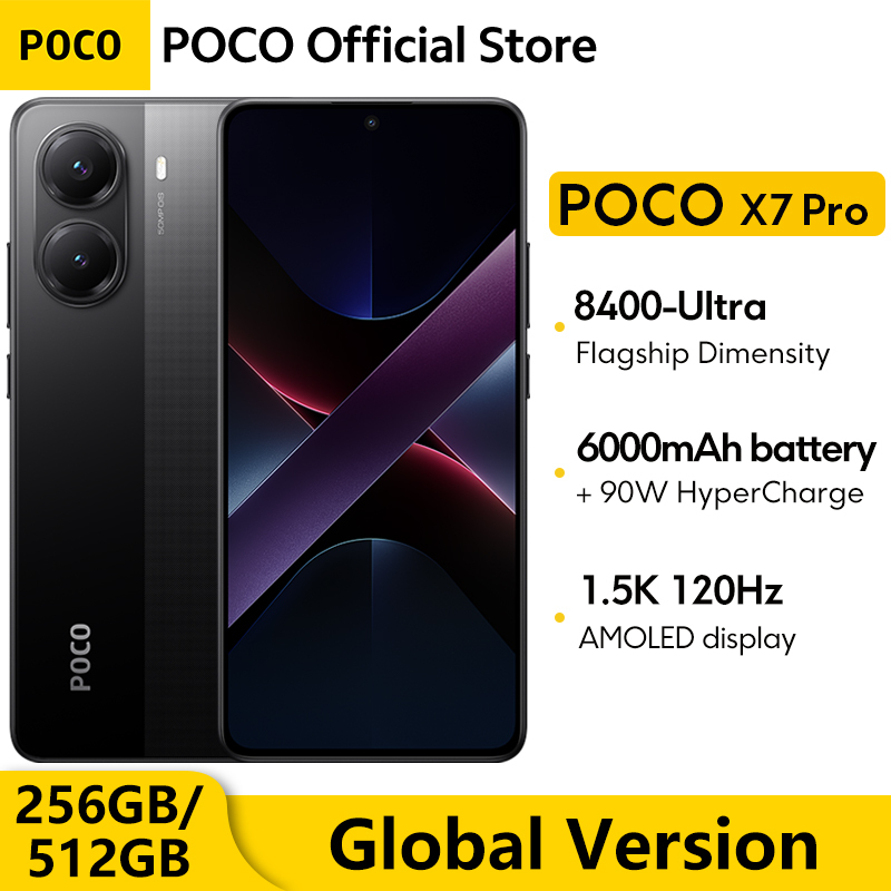 Global Version POCO X7 Pro Cellphone 256GB 512GB Dimensity 8400-Ultra 6.67" 120Hz Display 90W Charging 6000mAh 5G NFC