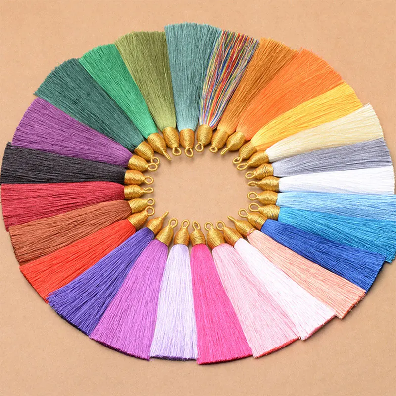 Tassel Accessories Mini Tassels Bookmark Tassels 5-50Pcs 8CM Silk Tassels Handmade Sewing Tassel Hanging Loop Bookmark Tassels Bracelet Earring Key Chain DIY Craft Tassel