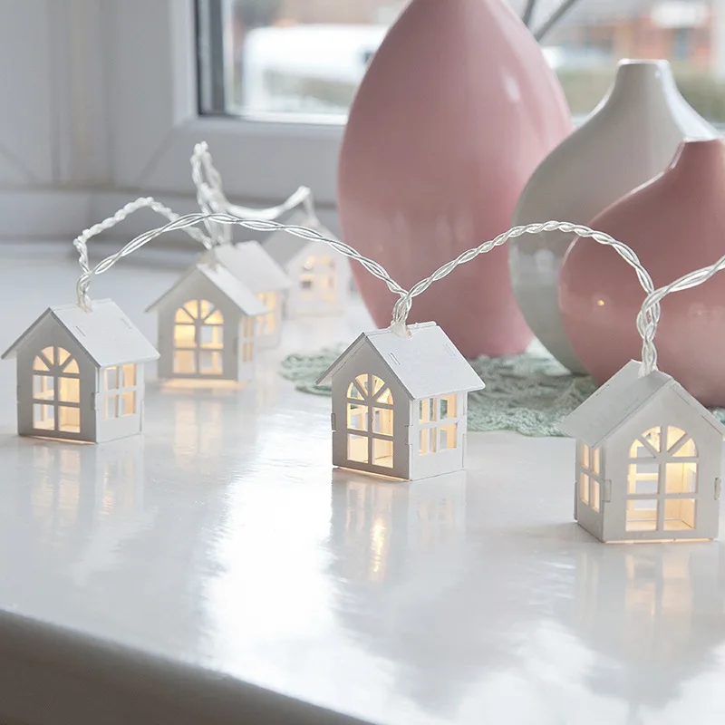 LED Christmas Tree House Style Fairy Light String Decorations for Tree