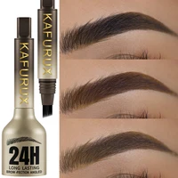 3D Dye Eyebrow Pencil Hairling Anti-smudge Waterproof Long Lasting Black Brown Large Brush Natural Wild Eyebrow Enhancers Cream 1