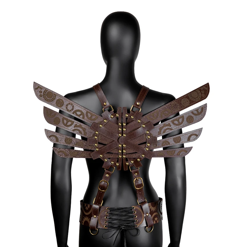 Steampunk Leather Wing Angel Disguise Retro Medieval Gothic Mechanical Funny Halloween Prop Alary Cosplay Accessory Carnival