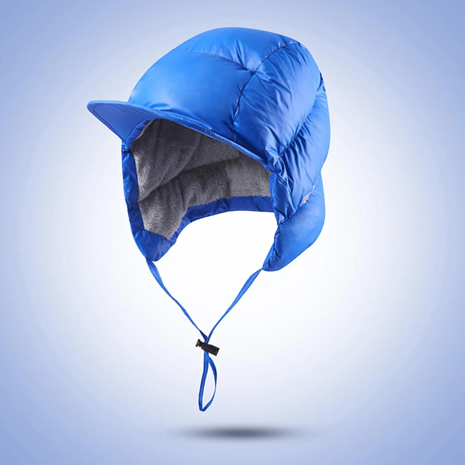 Gorro con visera de plumón de pato a prueba de viento con orejeras impermeable cálido para ciclismo esquí al aire libre hombres mujeres