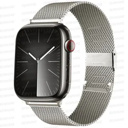 Elegant Milanese Loop Strap for Apple Watch - Premium Stainless Steel Band Bracelet (Starlight)