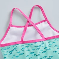 Toddler Girl s Summer Jumpsuit Bikini Flamingo Little Fish Print Sleeveless Ruffle Swimsuit 4