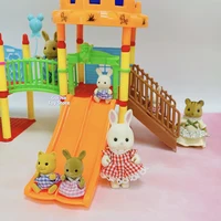 1/12 Forest Family Critters Rabbit Animal Amusement Park Dollhouse Miniature Furniture Slide Ladder DIY City Park For Girl Gifts 2