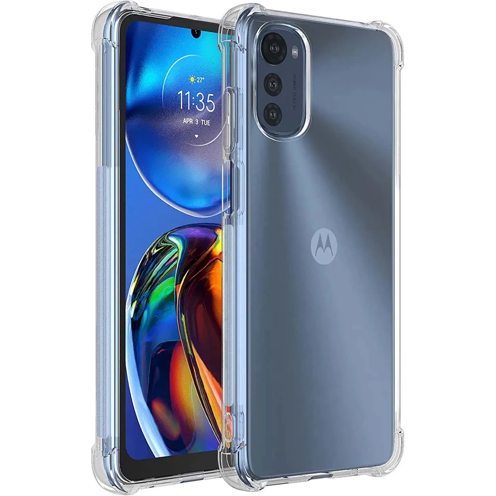 For Motorola E22 E13 G32 G23 G53 Case Shockproof Stand Phone Cover &Screen  Glass