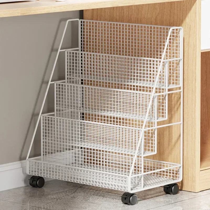 Mobile Shelf Folding Rotating Bookcase Books Motorcycle Helmet Warehouse Shelf Storage Home Decoration Book Shelves Umbrella
