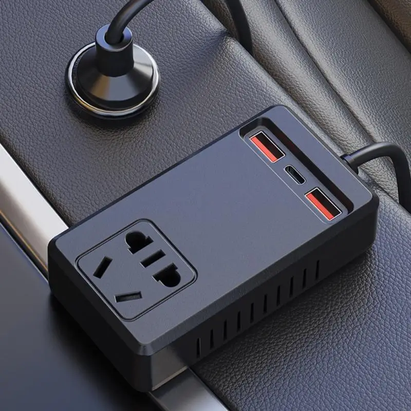 P9JC 12V/24V 휴대용 자동차 전원 어댑터 150W 4 USB 충전기 전자 도로 여행을위한 지능형 온도 제어
