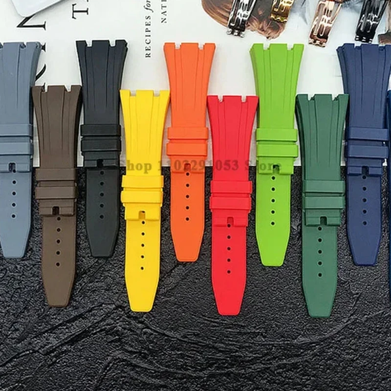 Premium 27mm Waterproof Rubber Watch Strap with Solid Butterfly Buckle