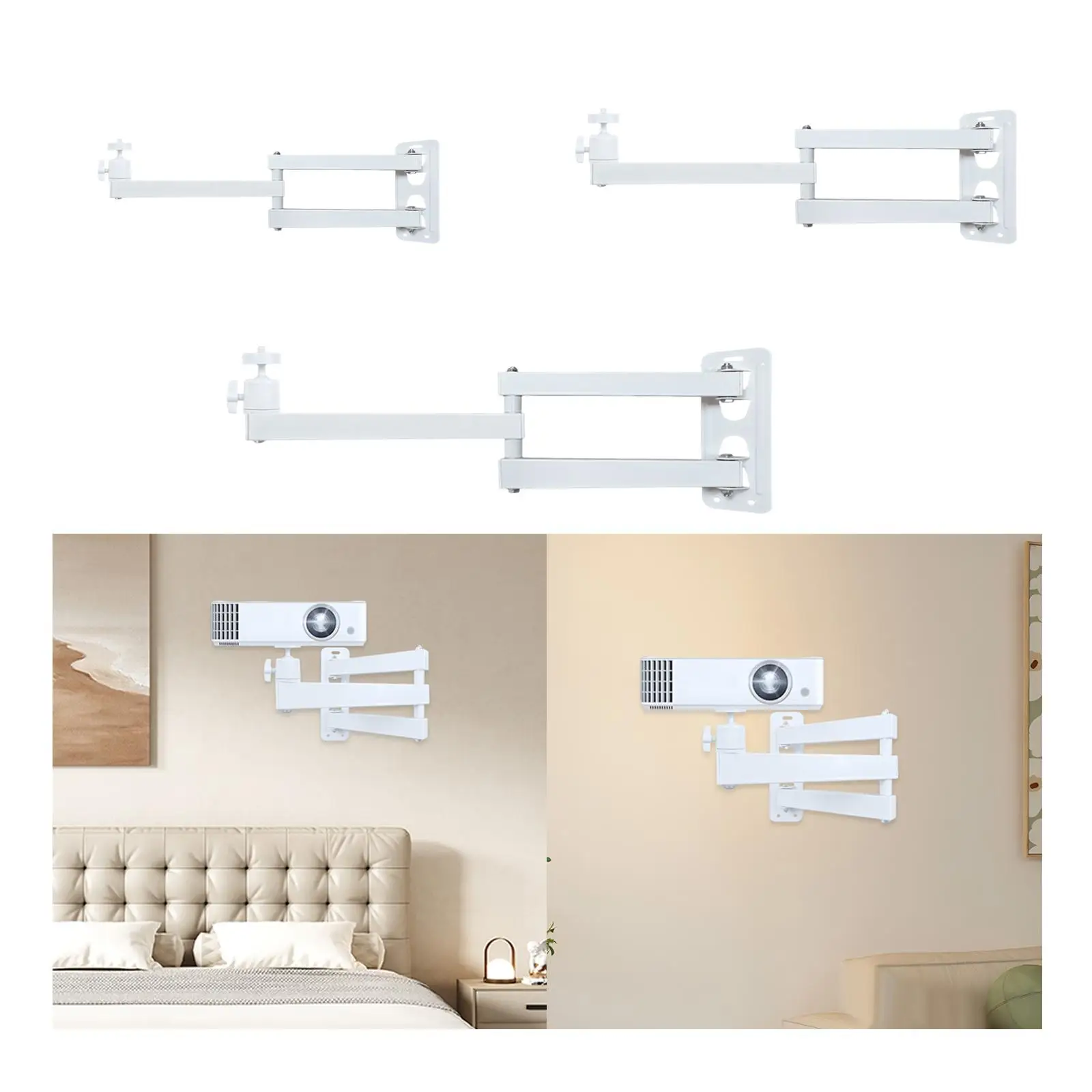 Projector Wall Mount Bracket Heavy Duty Adjustable Metal Projector Shelf 1/4 Projector Wall Mount Bracket Heavy Duty Adjustable Metal Projector Shelf 1/4