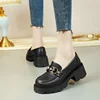 2025 Spring Women Leather Shoes British Style Soft Leather Versatile Thick Bottom Loafers Female Slip-on Round Toe Single Shoes 4