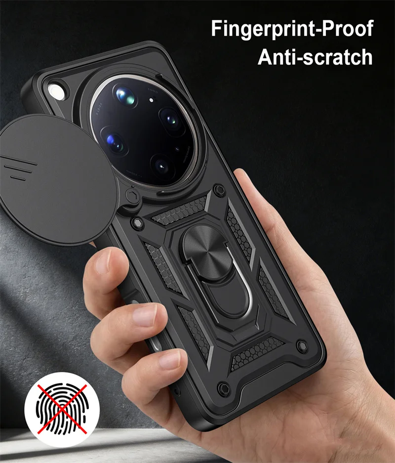 Enhanced Shockproof Armor Case with Slide Camera Protector and Magnetic Car Mount Capability