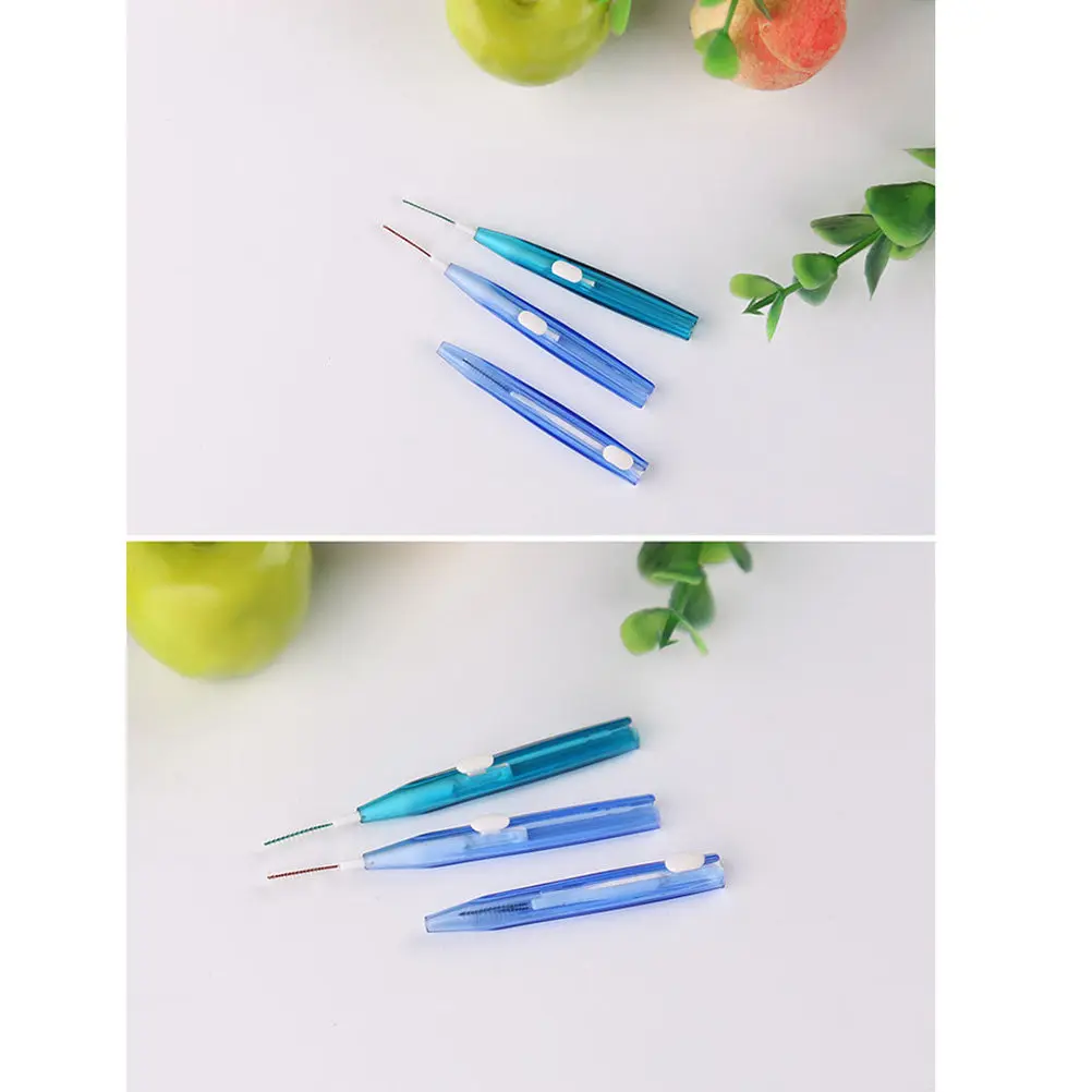 8Pcs 치간 브러쉬 음식 잔여물 제거를위한 편안한 그립 이쑤시개 클리너 치아 청소 구강 관리 치간 브러쉬