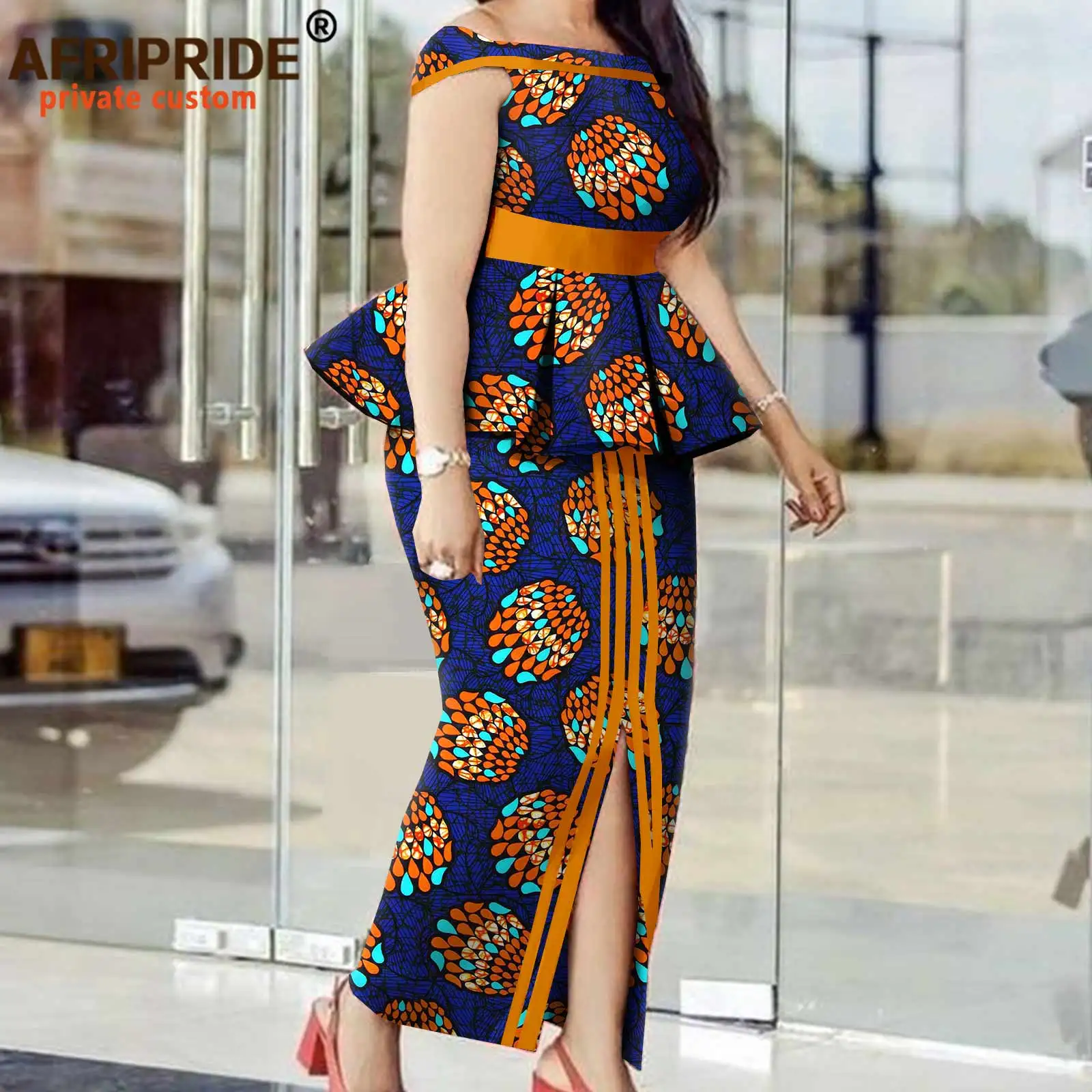 African Print Clothes For Women Crop Top And Maxi Skirt 2 Piece Set