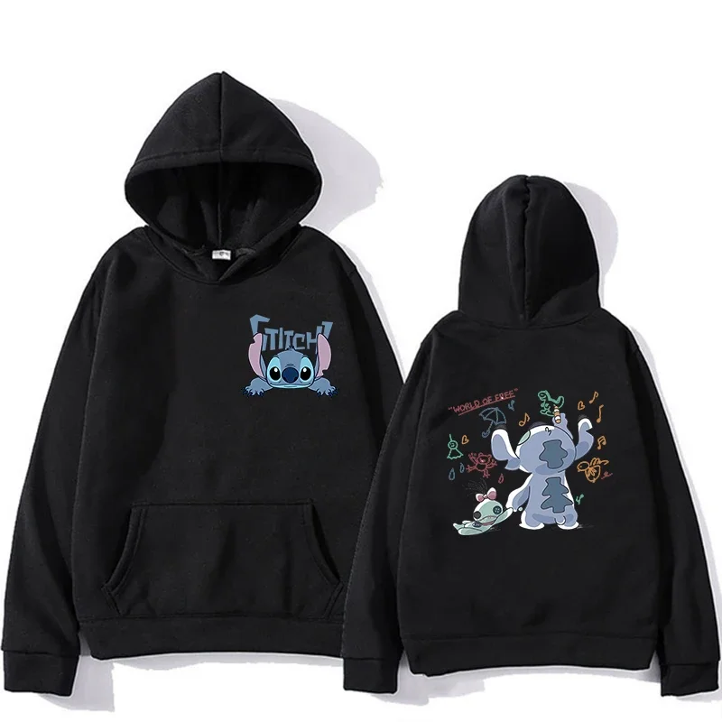 thumbnail image 1 of Sudadera con capucha de dibujos animados de Disney Stitch para mujer, ropa de calle de Manga, Harajuku, Anime, divertido, invierno, años 90, 1 of 5