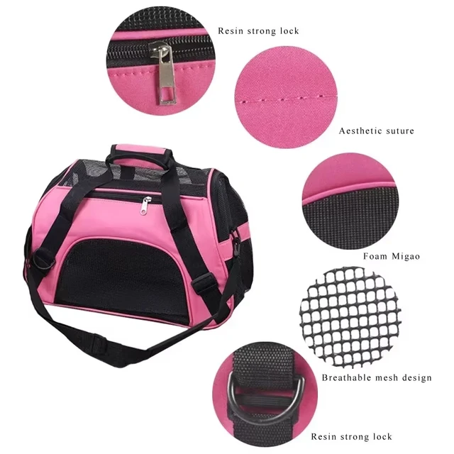 Cat Bags Portable Dog Carrier BagsMesh Breathable Carrier Bags for Small Dogs Foldable Cats Handbag Travel Pet Bag Transport use 2
