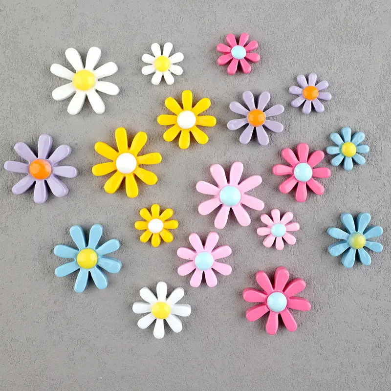 20Pcs 매력 꽃 플랫 백 수지 패션 여자 여자 귀걸이 쥬얼리 액세서리 만들기 DIY 브로치 봉제 공예 장식 패치
