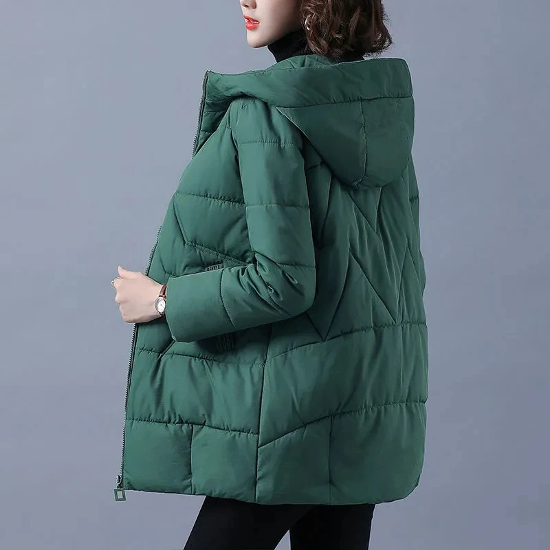 

2023 Winter Women Jacket Coat New Long Parka Female Cotton Hooded Overcoat Thick Warm Jackets Windproof Casual Fashion Loose