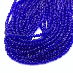 Vibrant Blue - Green Crystal Beads for Jewelry Crafting - Rondelle Faceted Glass Spacer Beads for DIY Bracelets (Dark blue)