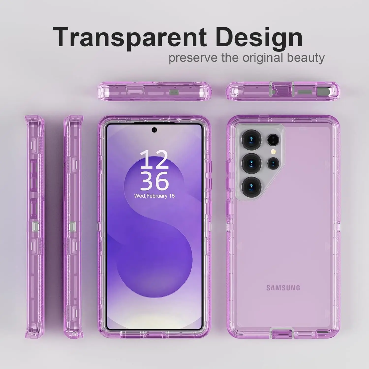Heavy Duty Shockproof Transparent Phone Case with Triple Layer Protection