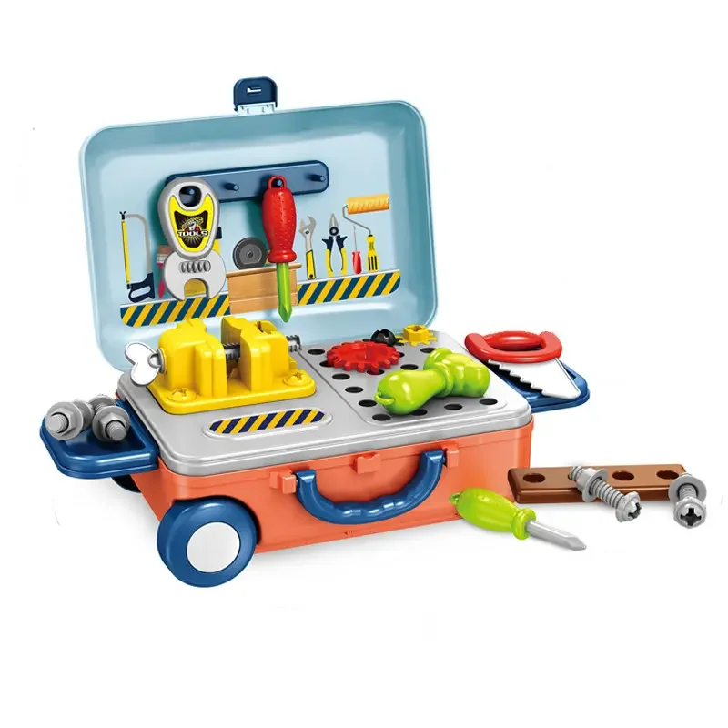 22 Pcs Plastic pretend engineer role play game 2 in 1 repair tool set toy kit tool set toy
