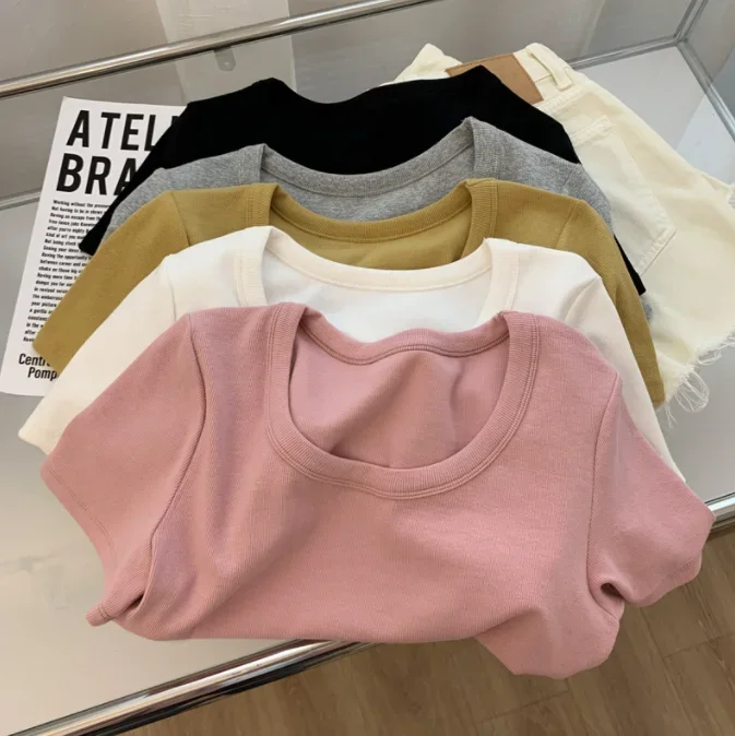 

Irregular Slim Short Sleeve T-shirt Women's Summer