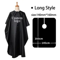 Cape de coiffeur avec Logo personnalisé, 3 pièces, noire, imperméable, professionnelle, légère, pour coiffure, usage domestique, Cape de coupe de cheveux 2