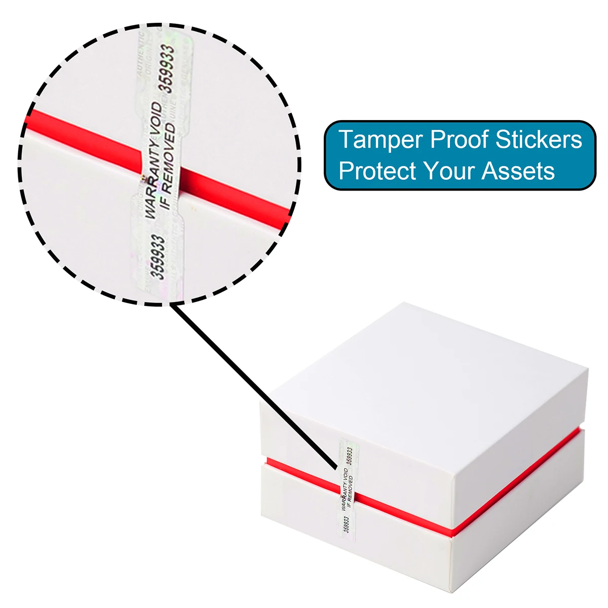 Holographic Sealing Stickers Tamper Proof Void Security Label Warranty Serial Number Sticker Customized Logo 1000pcs 50mmx10mm custom stickers display adhesive sticker warning signs stickers waterproof seal stickers