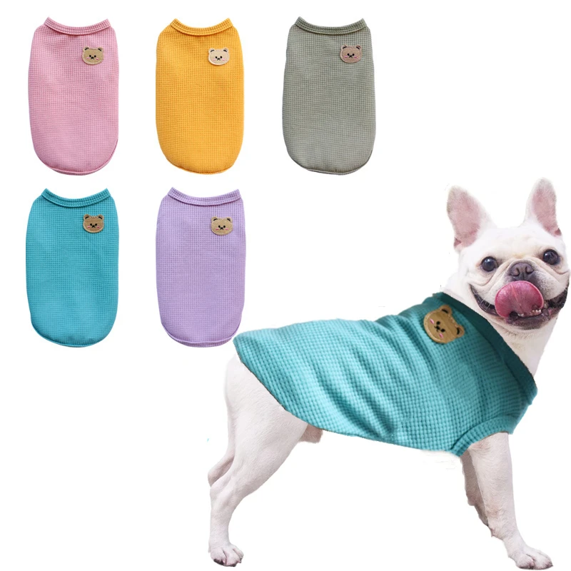 Bear Pet Vest Dog Clothes Cat Solid Color Tshirt 티몬