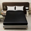Satin Silk Fitted Sheet for Summer Smooth Bed Sheet Twin/Full/Queen/King Size Bottom Sheets Soft Bed Fitted Sheets 6