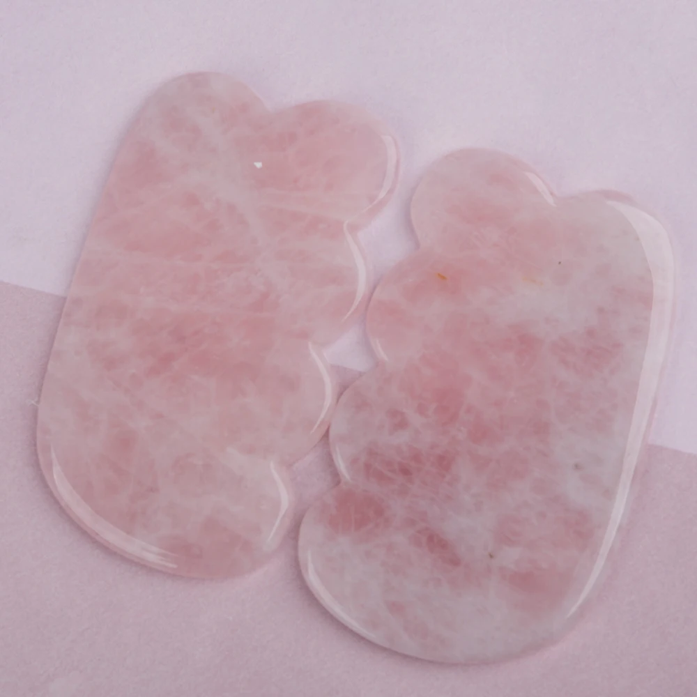 Natural Jade Gua Sha Scraper Facial Massager Tool Rose Quartz Guasha Massage Board Face Lift Slim Gouache Scraper Scraping Plate 5