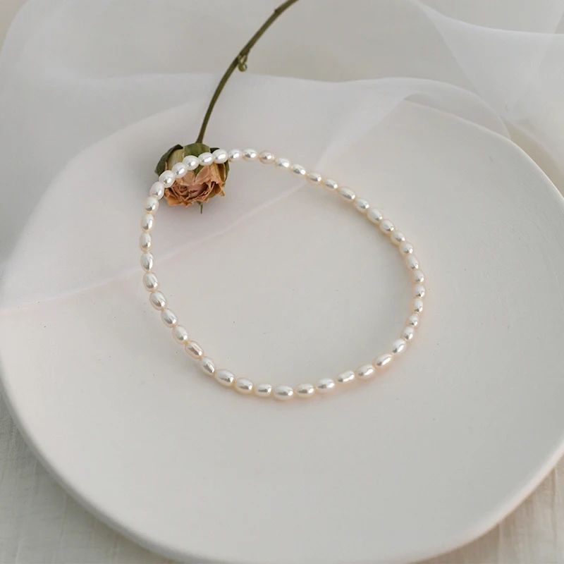 ASHIQI Natural Freshwater Pearl Anklet Lady Elasticity Chain Beach Foot Bracelet Fashion Jewelry for Women New Trend