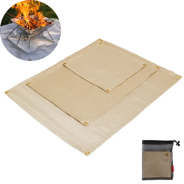 Outdoor Camping BBQ Fire Protection Pit Mat Camping Picnic Barbecue Mat High Temperature Iron Fire Retardant Carpet Indoor 1