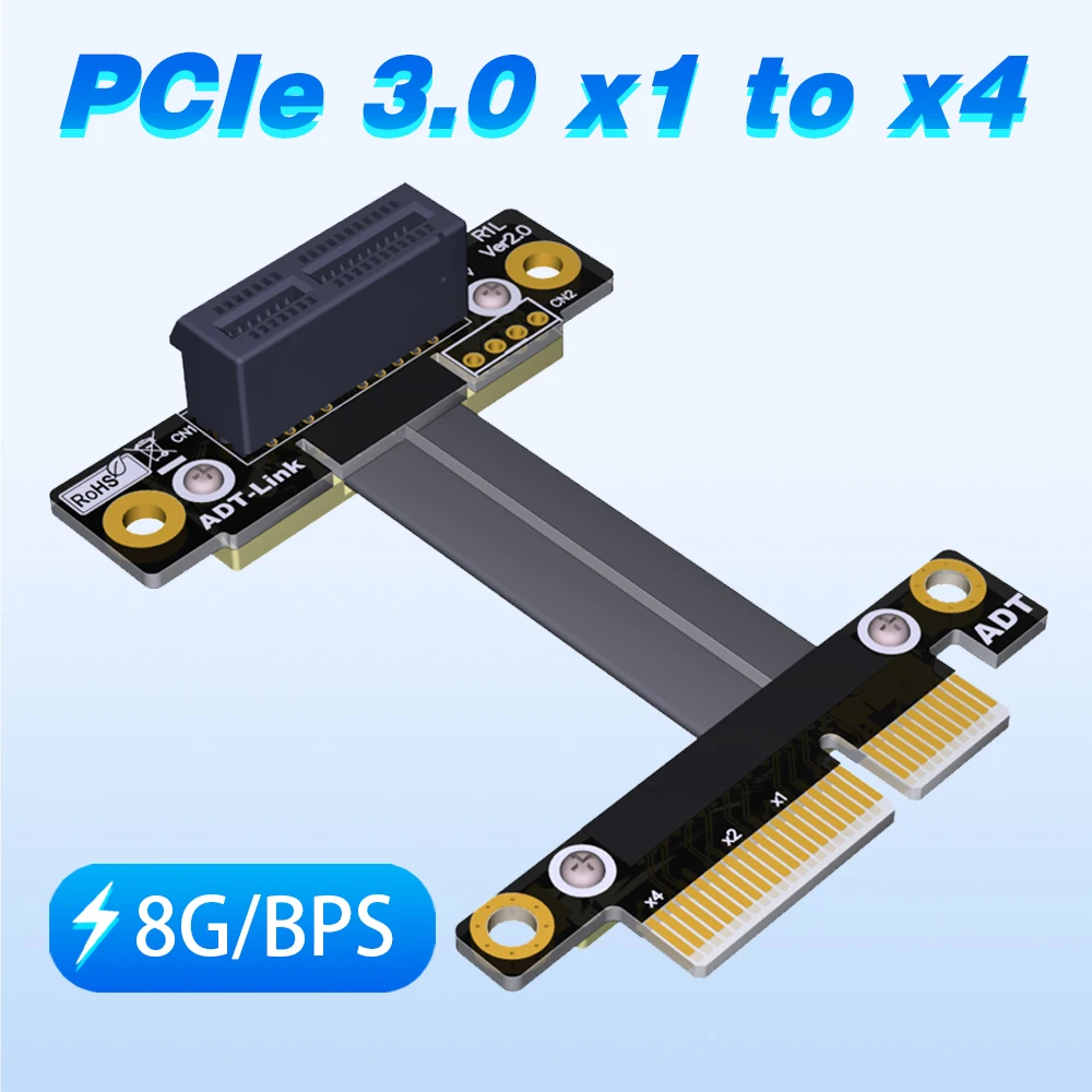 

Удлинительный шнур PCI-E X4 к X1 передается на Удлинительный шнур 4x PCIe3.0 PCIe3.0x1, сигнальное соединение gen3 8G/bps