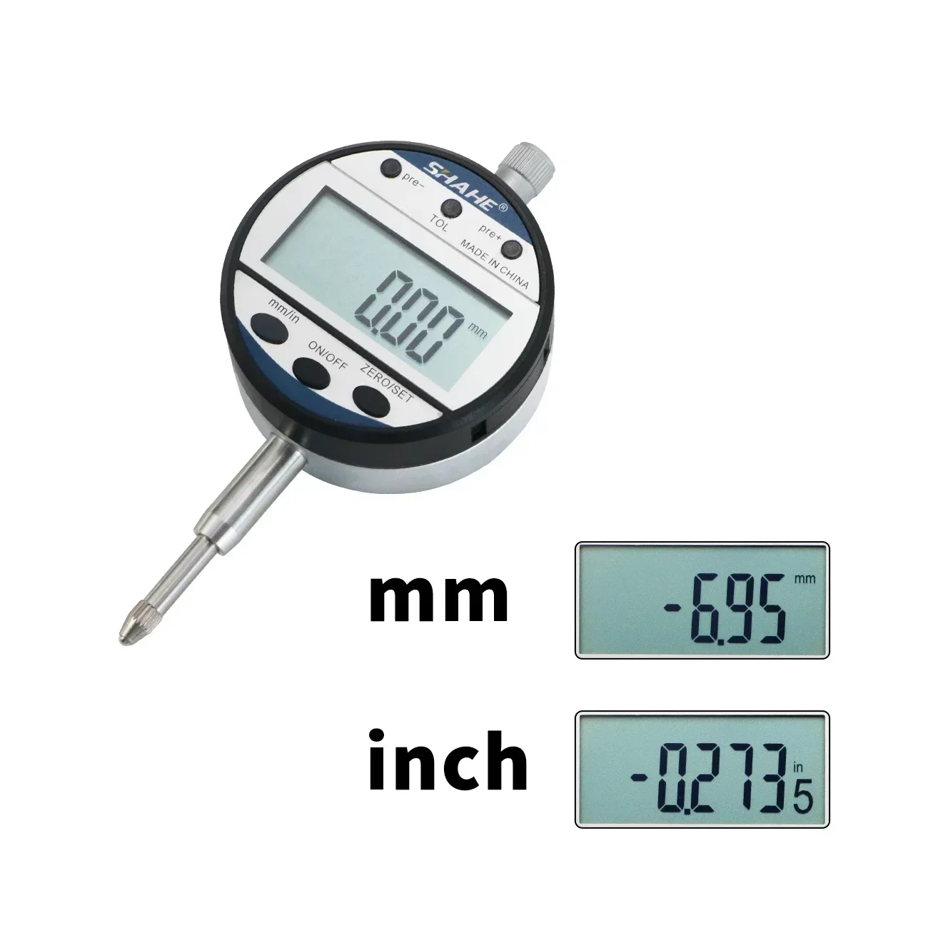 0-12.7/25.4 mm/0.01 mm Electronic Digital Dial Indicator Gage Inch/Metric Conversion Indicators Measuring Tool