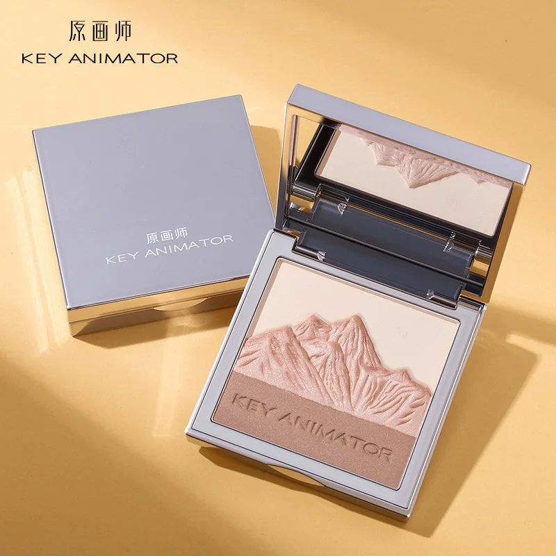 

KEY ANIMATOR Highlighter Powder Palette Blusher Facial Contour Bronzer Illuminator Long-lasting Glow Beauty Makeup Cosmetics