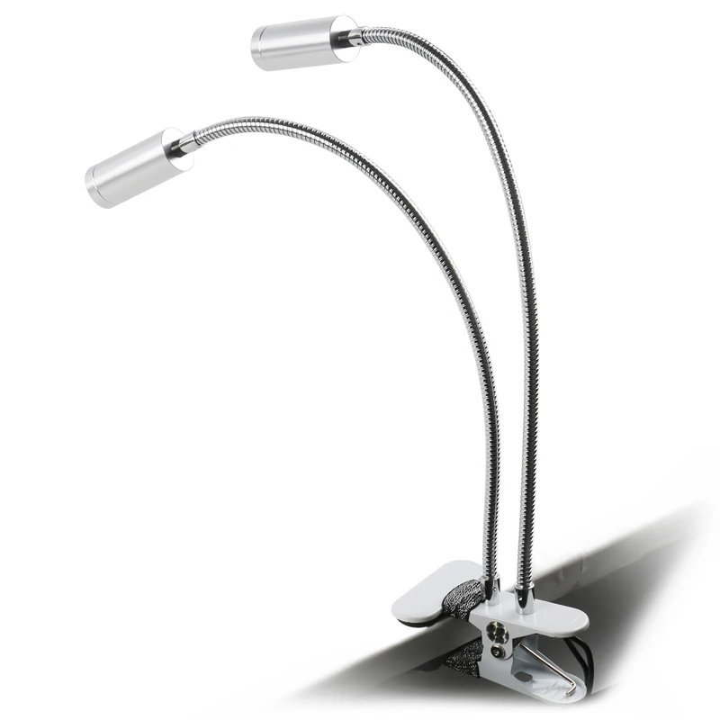Dual LED Gooseneck Lights Desk Lamp 5v Eye Protection Table Lamp Work With Computer Powerbank Indoor Dormitory Lighting