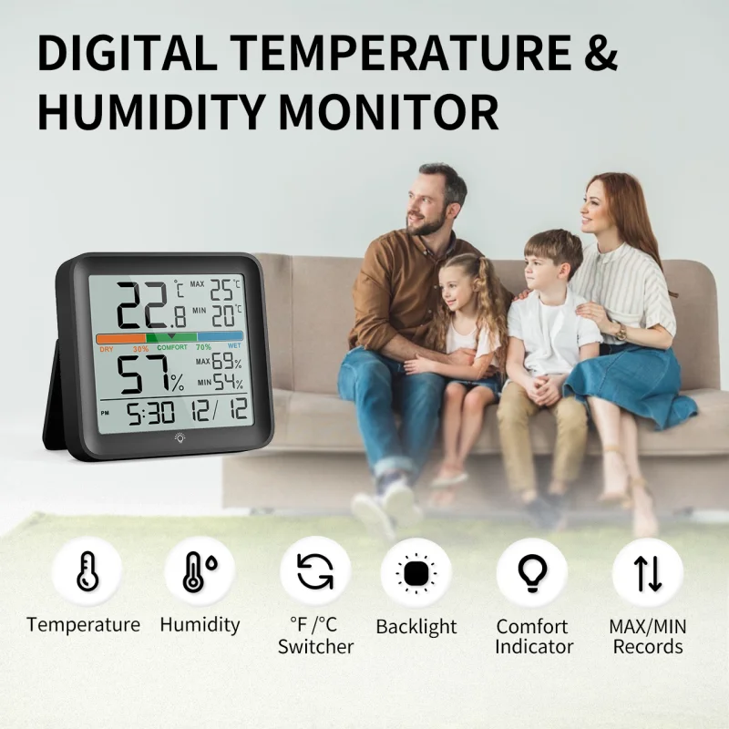 NOKLEAD New Digital Home Indoor Temperature Humidity Meter LCD